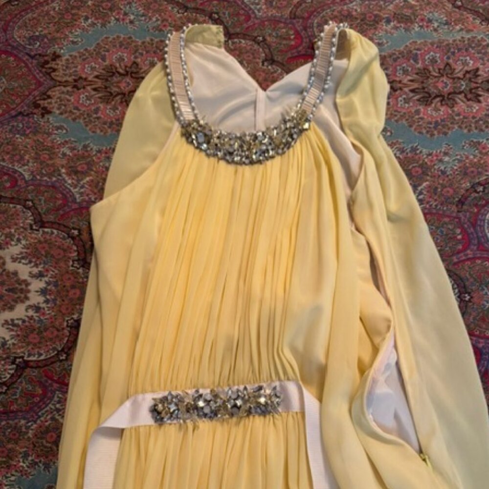 Boston Proper Yellow Bedazzled Dress